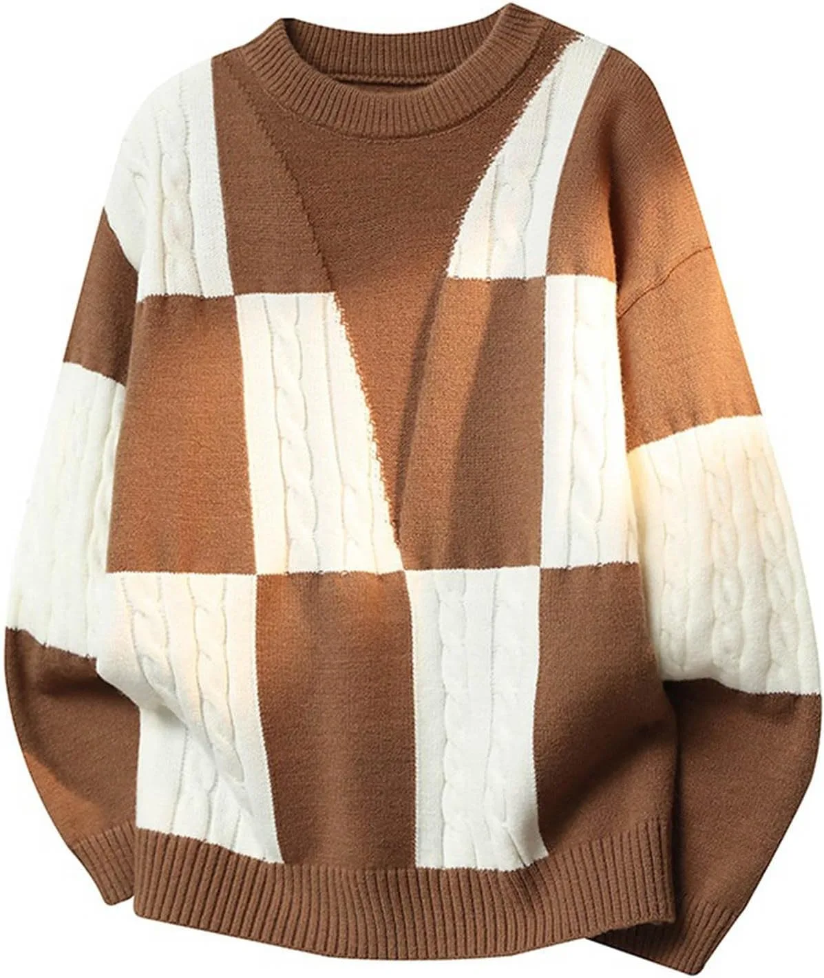

Мужской свитер с цветными блоками Casual Crewneck с длинным рукавом