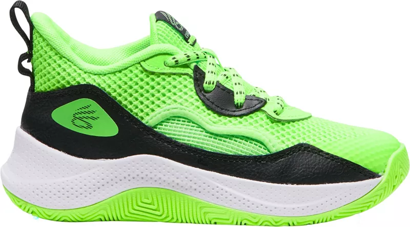 

Детские баскетбольные кроссовки Under Armour Curry 3Z 24 для дошкольников, черный/зеленый/черный