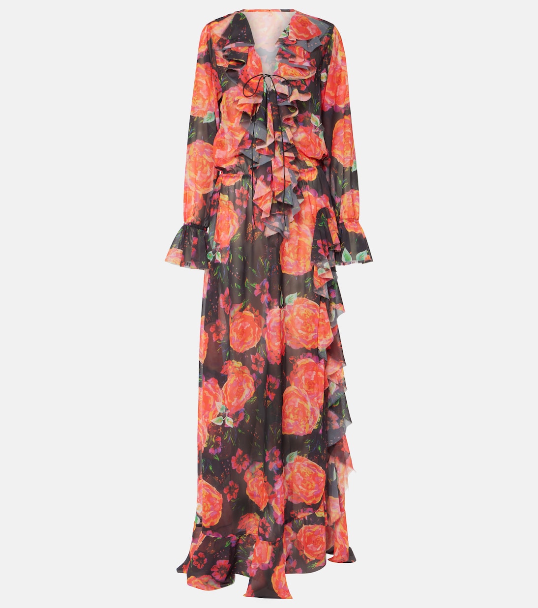 

Платье макси Bellen с цветочным принтом и оборками Bananhot, Vintage Floral