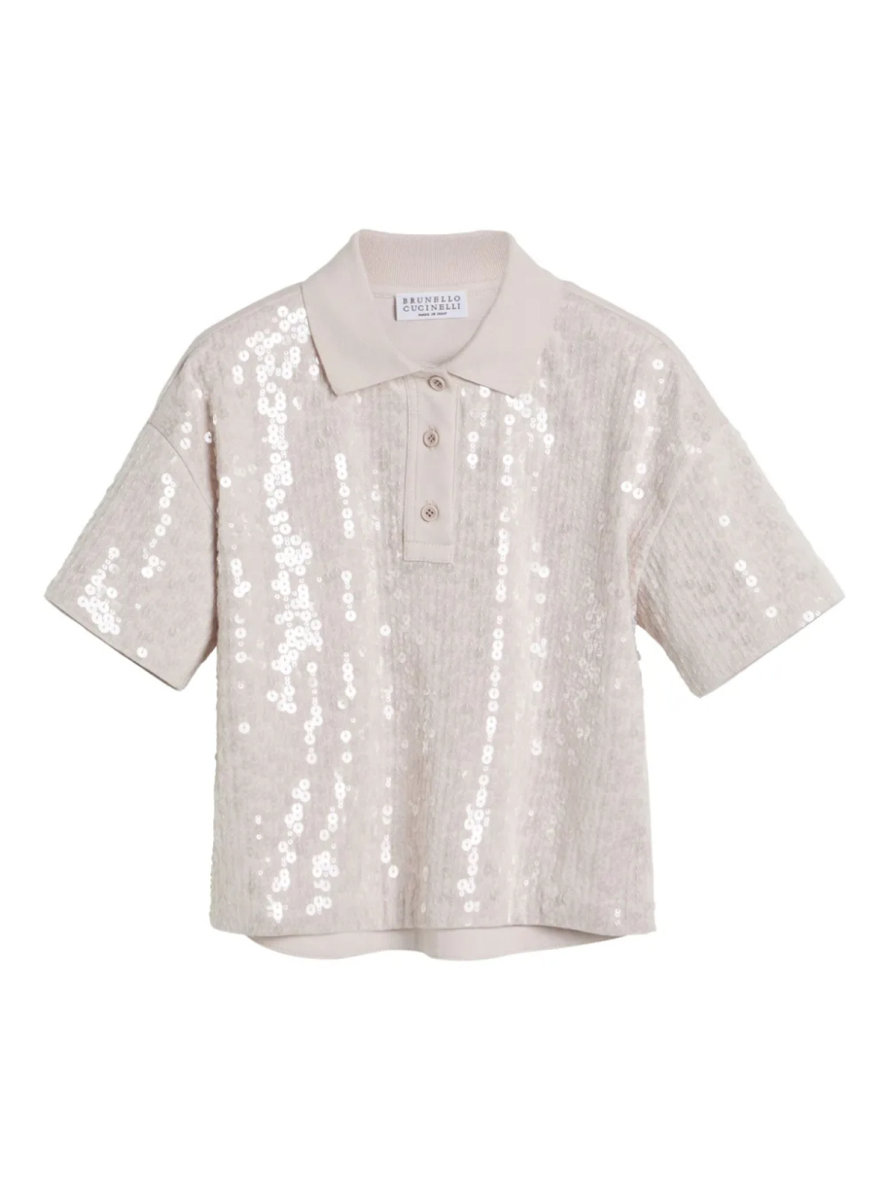 

Рубашка поло с пайетками Brunello Cucinelli Kids, розовый