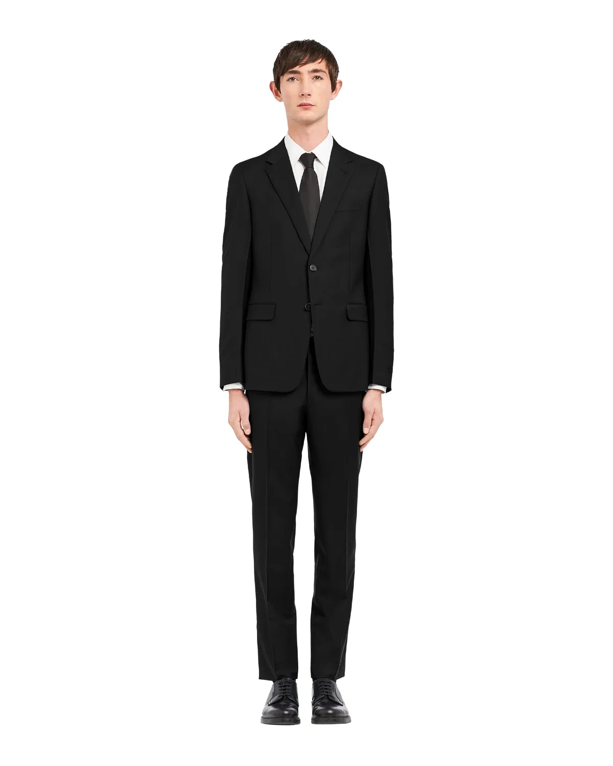 Однобортный костюм из шерсти и мохера Prada, черный — фото 2