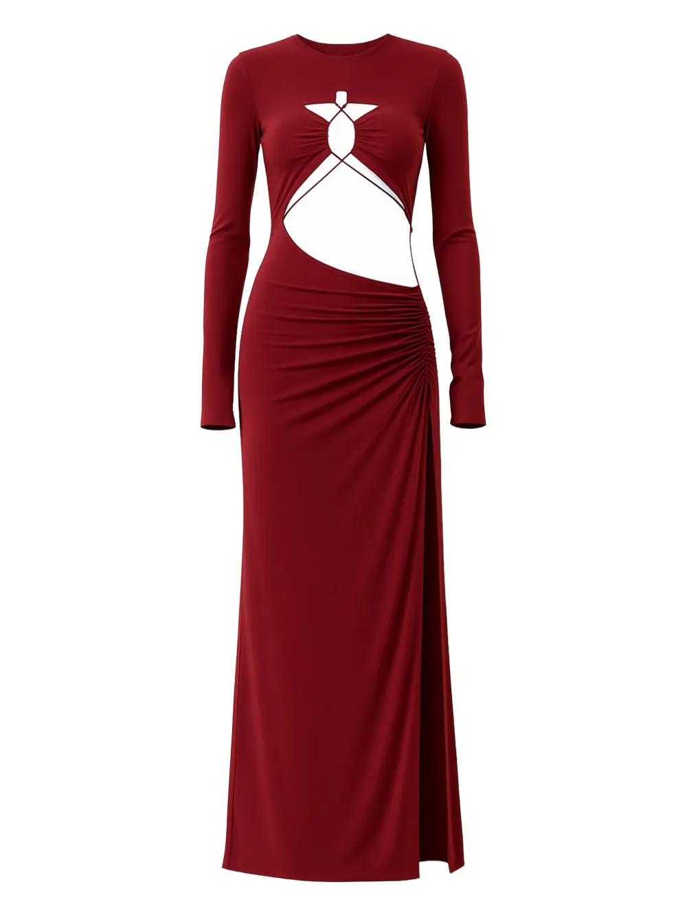 

Платье Maggie с вырезом и драпировкой Amazuìn, красный