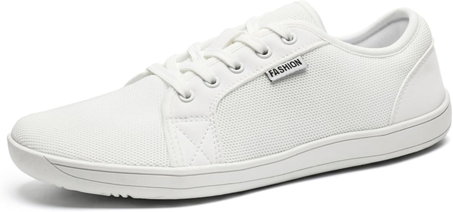 

Мужские минималистичные вязаные кроссовки с широкой подошвой и нулевым перепадом, шнуровкой, удобные для бега, прогулок и повседневной носки Glbdu, белый