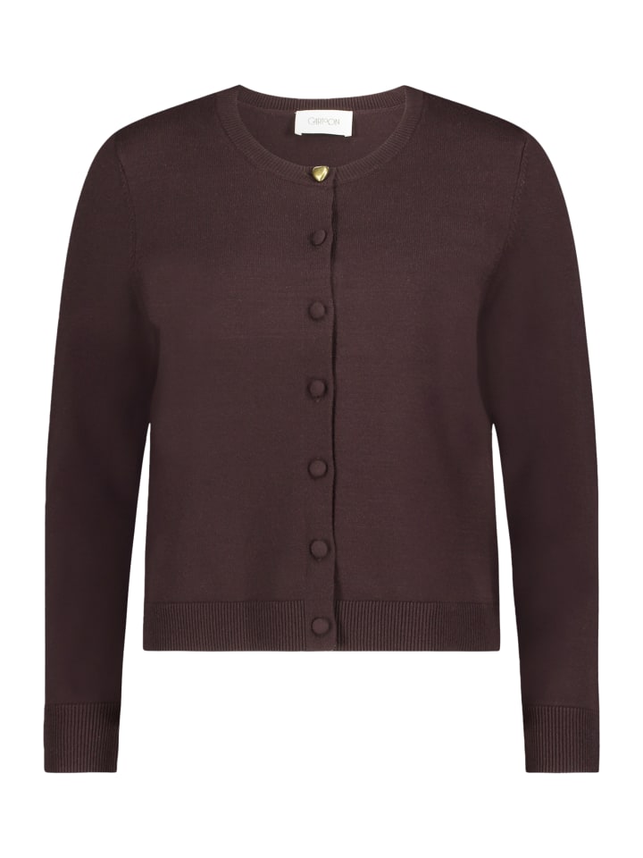 

Кардиган тонкой вязки с круглым вырезом коричневого цвета CARTOON