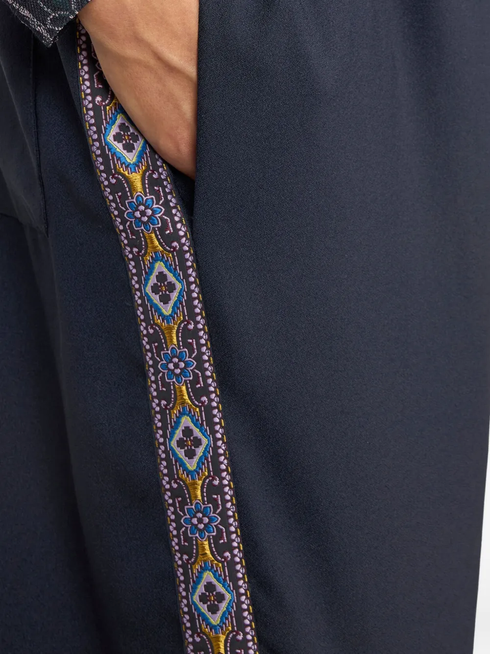 Широкие брюки на завязках Etro, синий — фото 4