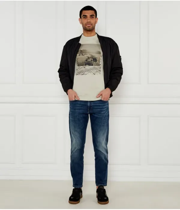 Футболка Te_Dunetrace regular fit Boss Orange, бежевый — фото 2
