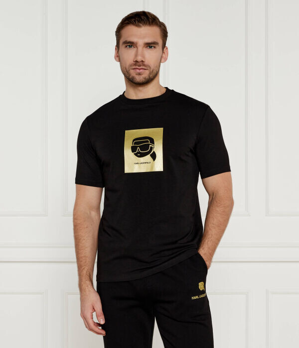 

Футболка Karl Lagerfeld Regular Fit, черный / золотой