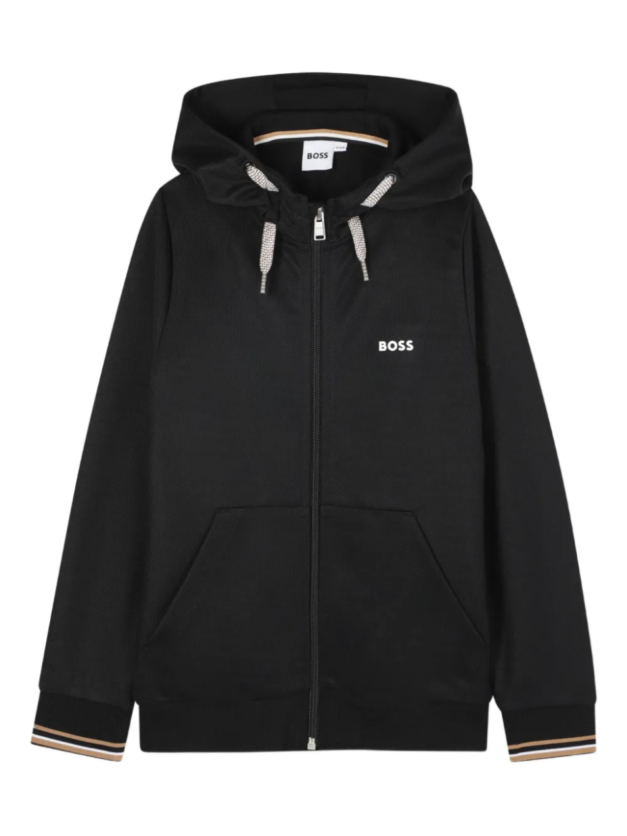 

Толстовка с капюшоном на молнии BOSS Kidswear, черный