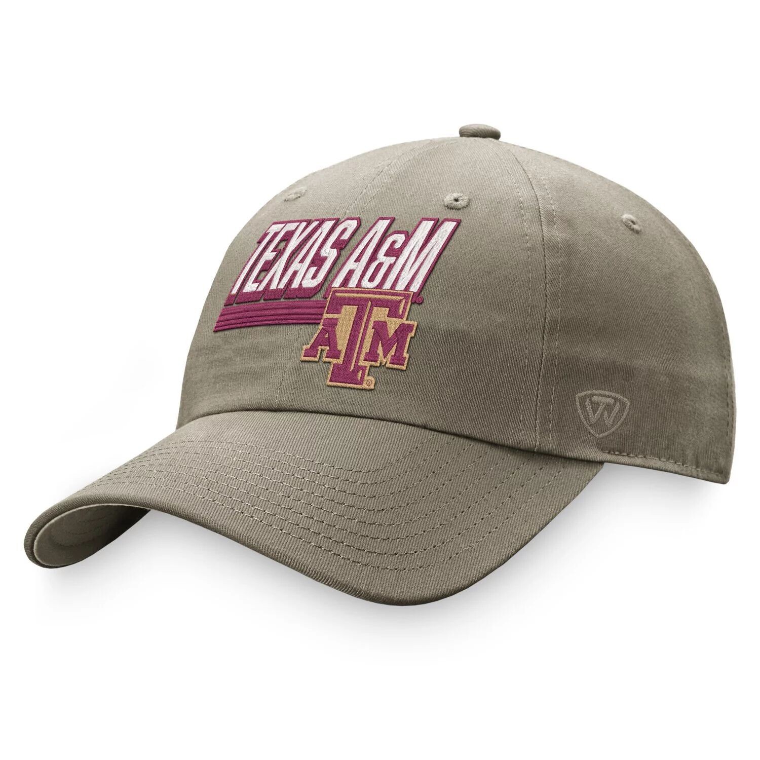 

Мужская регулируемая шляпа Top of the World цвета хаки Texas A&M Aggies Slice