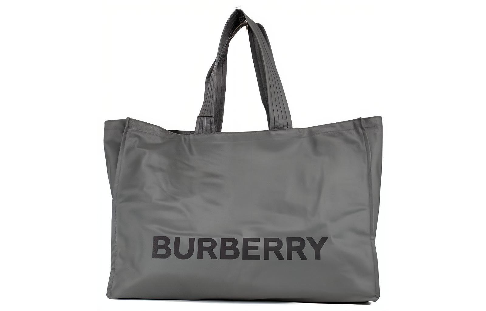

Burberry Нейлоновая сумка-тоут серого цвета