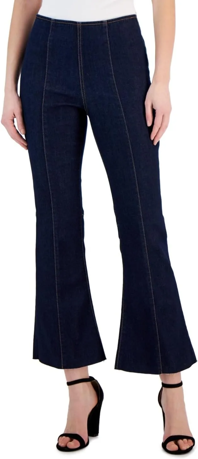 

International Concepts Женские джинсы с высокой посадкой на резинке, расклешенные укороченные