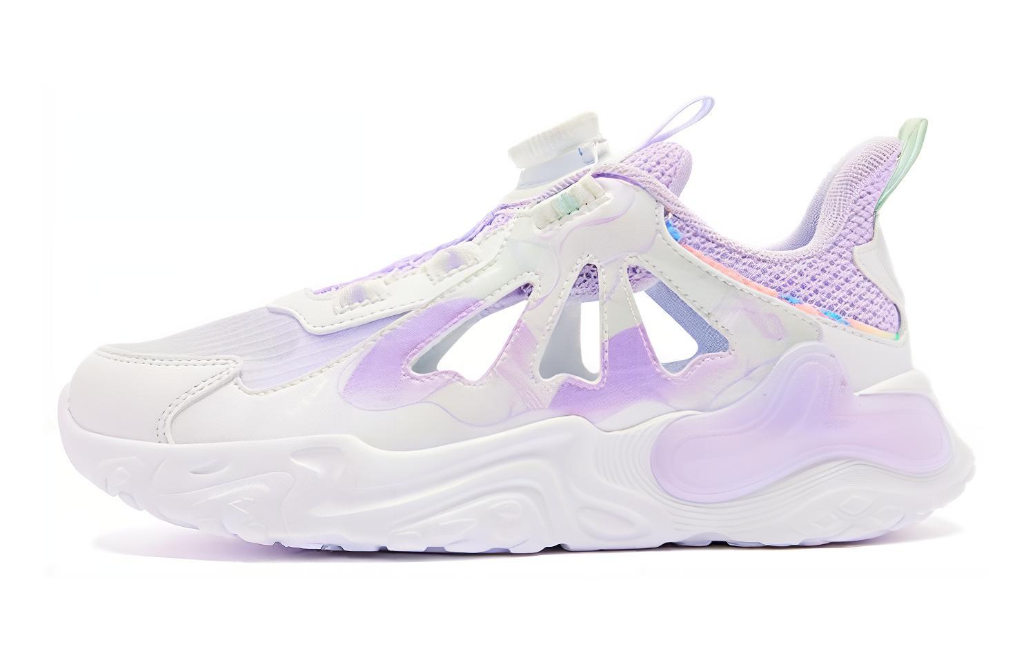 

QIAODAN Амортизация, износостойкие низкие детские повседневные кроссовки white purple