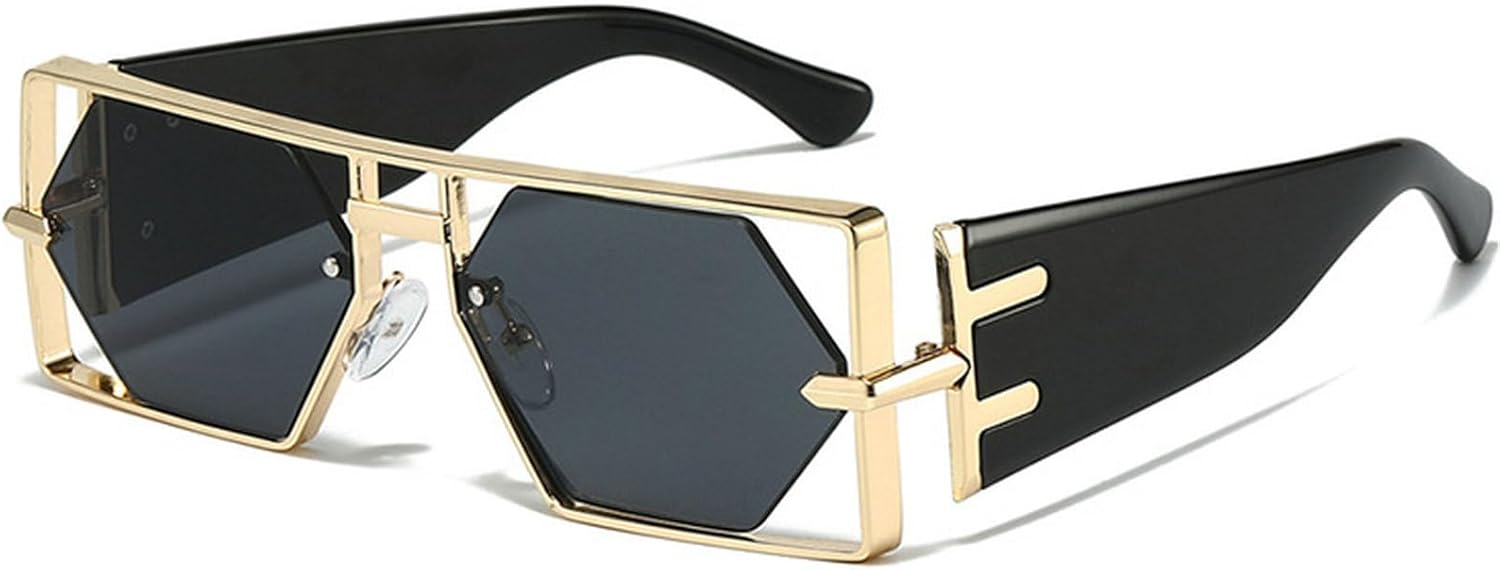 

Роскошные панк-солнцезащитные очки с градиентным дизайном, квадратной оправой, шестиугольными линзами, металлическим покрытием, для мужчин и женщин, для активного отдыха, защита от УФ-излучения UV400 mincl, C7