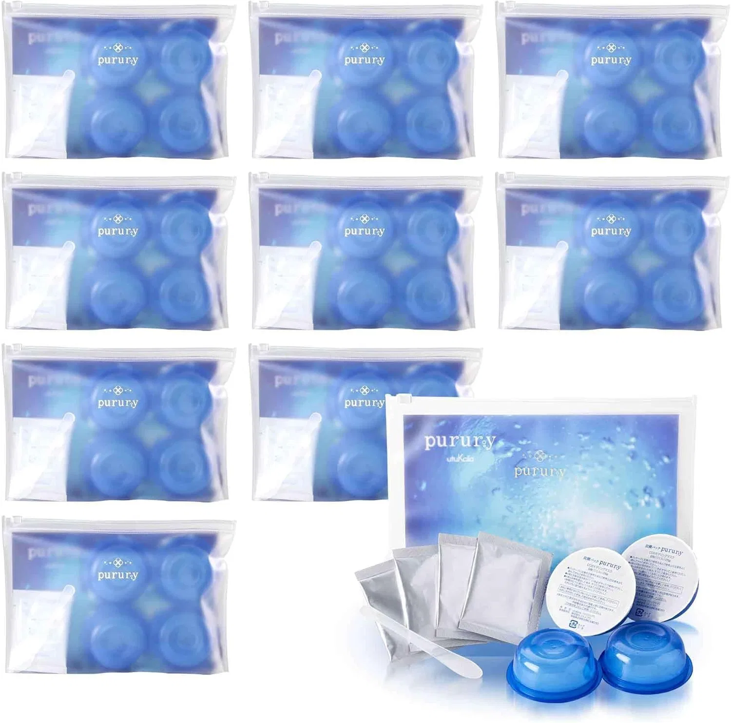Набор Utsukushia — Карбоновая маска-гель Purri Dripless Gel, 4 штуки x 10 наборов, 2.8 г