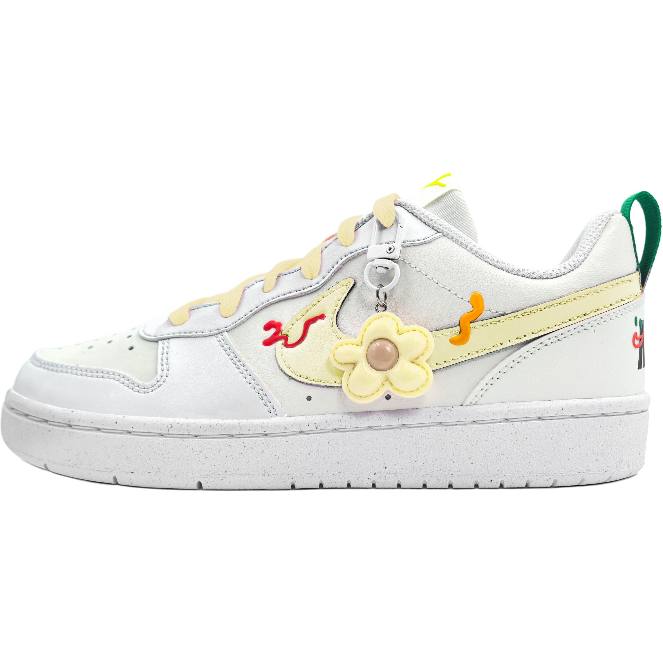 

Детские, подростковые, противоскользящие, износостойкие, низкие кроссовки для скейтбординга Court Borough Nike, кремовый/желтый