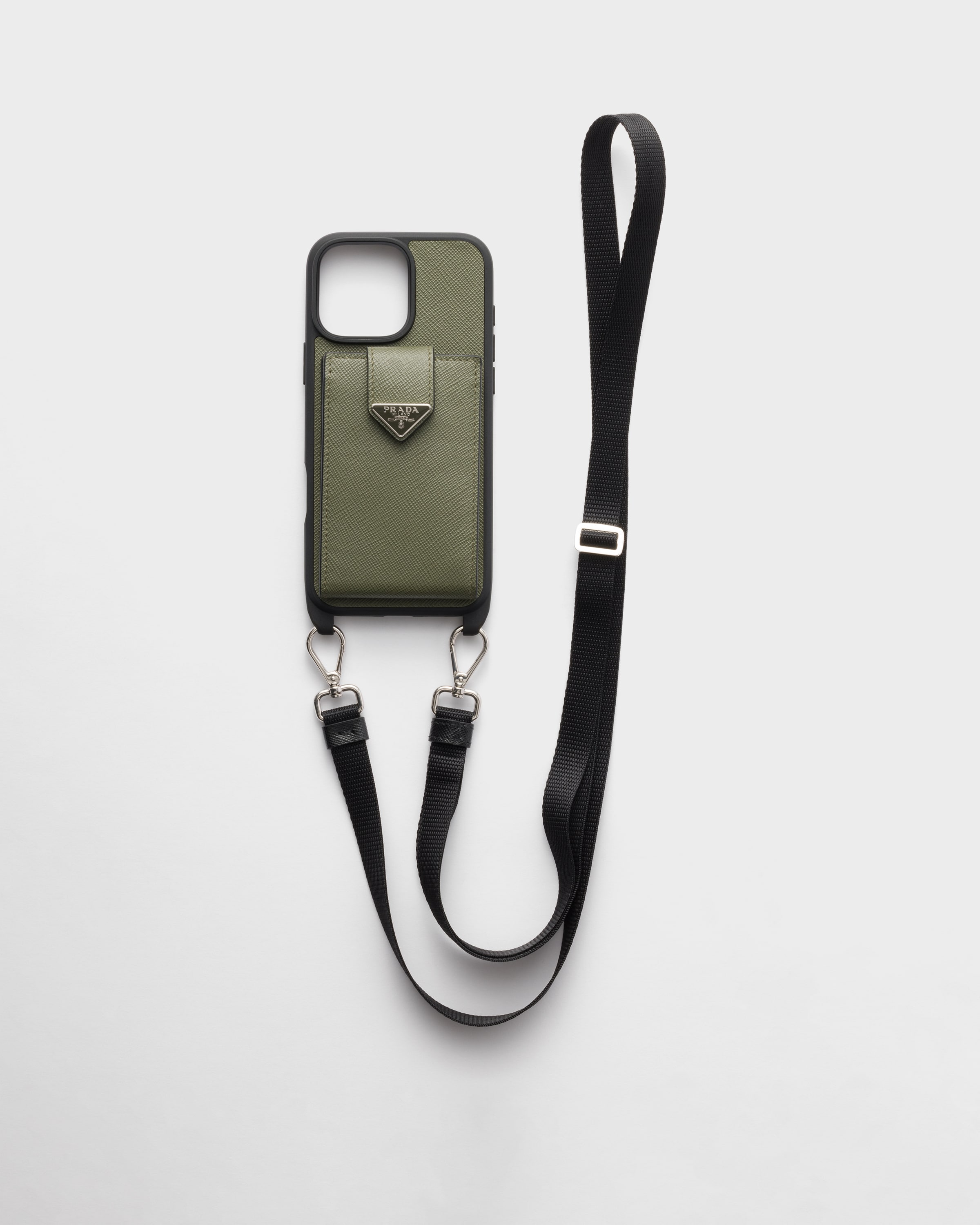 

Чехол из сафьяновой кожи для iPhone 16 Pro Max Prada, зеленый