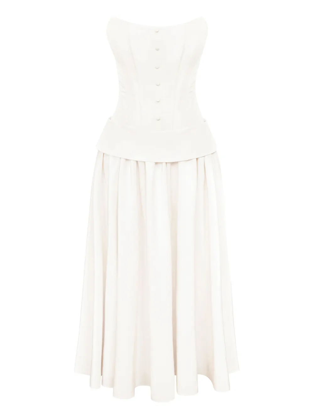 

Платье макси Serment на пуговицах Post Meridiem, белый