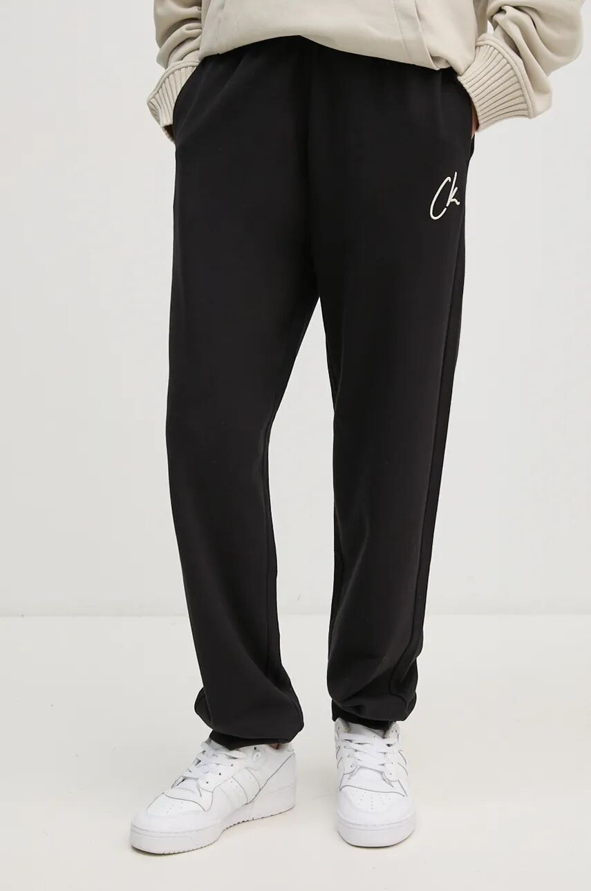 

Хлопковые спортивные брюки Calvin Klein Jeans, черный