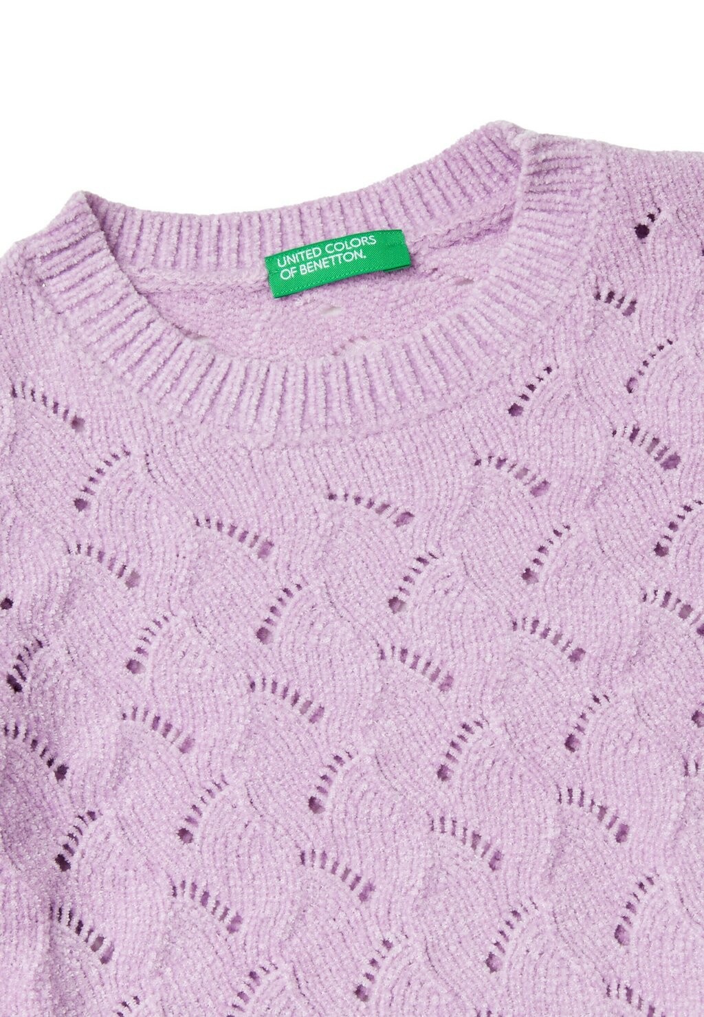 

Джемпер CHENILLE WITH STITCH PATTERN United Colors of Benetton, сиреневый
