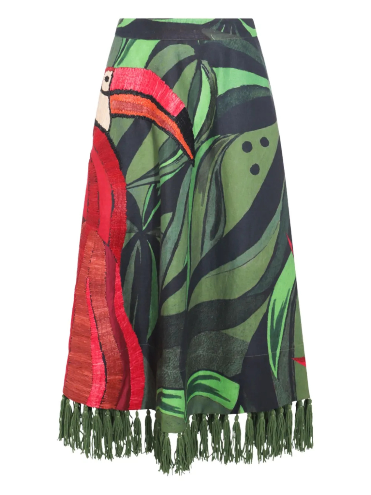 

Юбка макси с вышивкой фламинго FARM Rio, зеленый