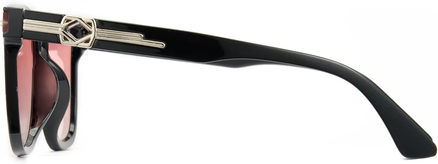 

Солнцезащитные очки Cyxus Trendy Square для женщин и мужчин, классические модные солнцезащитные очки с защитой UV400, модель 1160, 03-black Frame-gradual Pink Lens