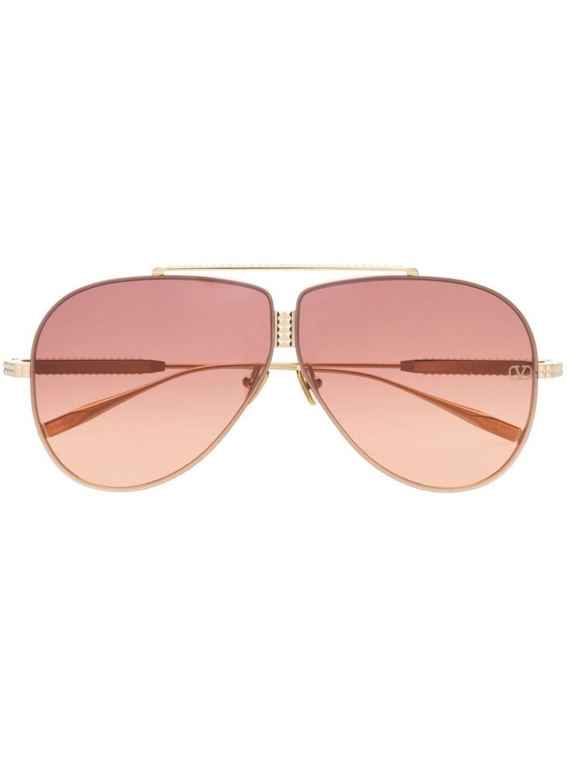 

Valentino Eyewear солнцезащитные очки-пилоты Rockstud, золотистый