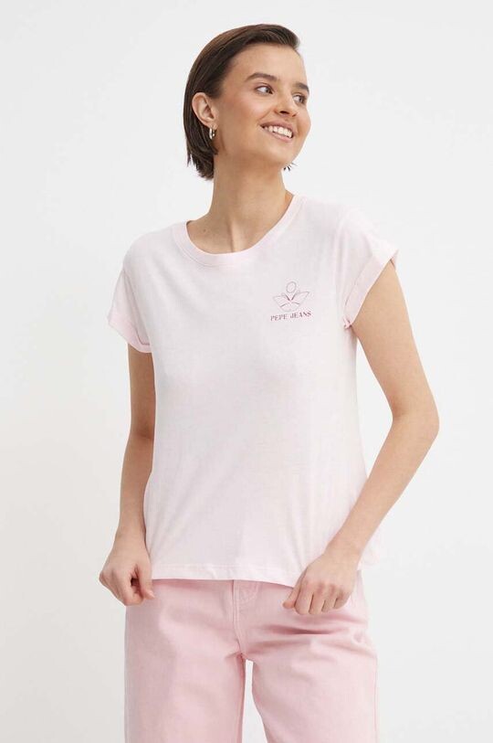

Хлопковая футболка Pepe Jeans, роза
