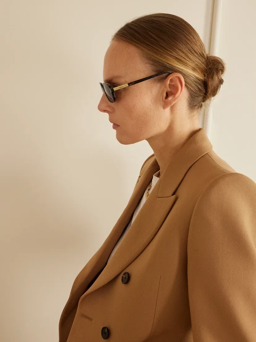 Прямоугольные солнцезащитные очки Judy из ацетата черепахового цвета Chloé Eyewear, коричневый — фото 4