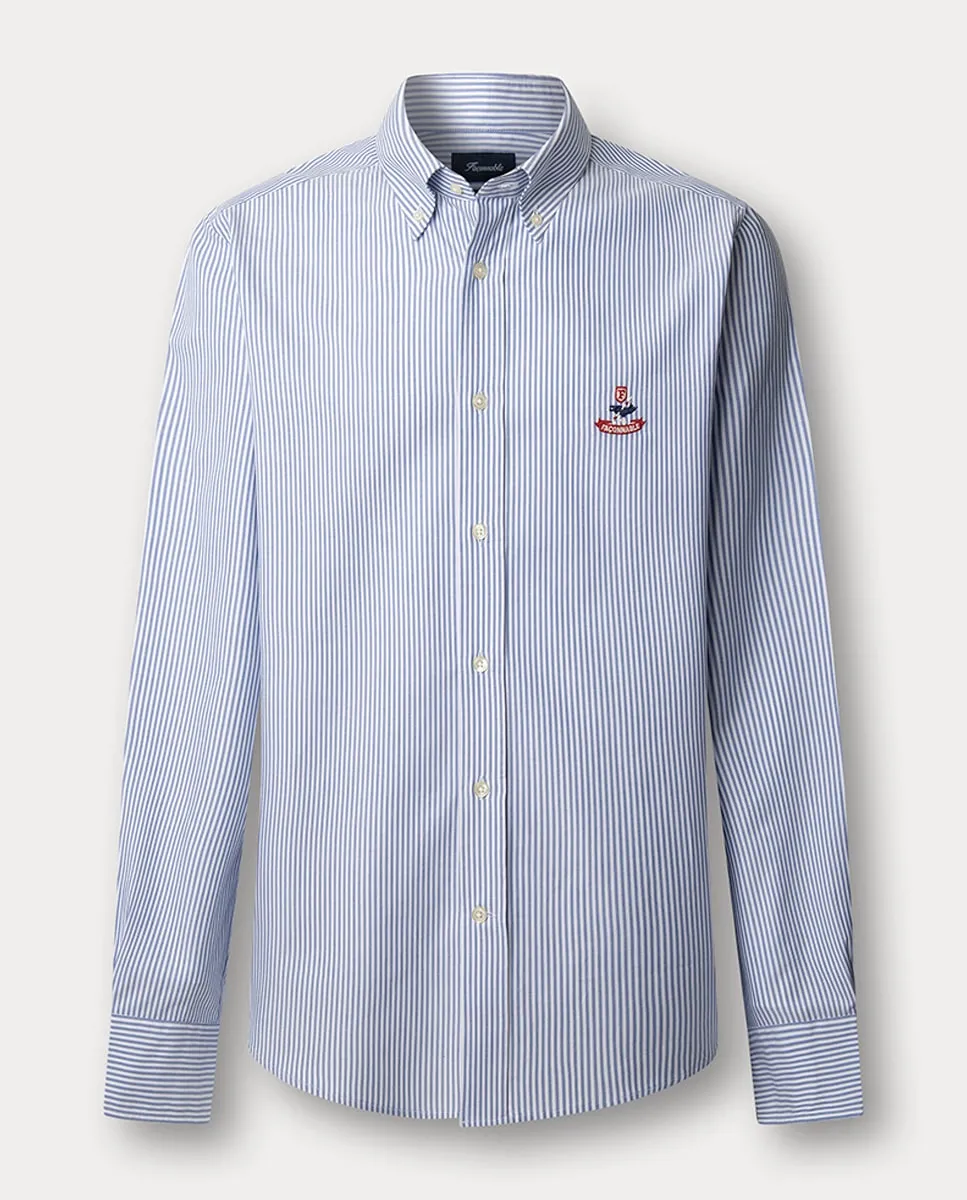 

Мужская хлопковая рубашка в полоску с логотипом Birdie Fit Club Façonnable, красный