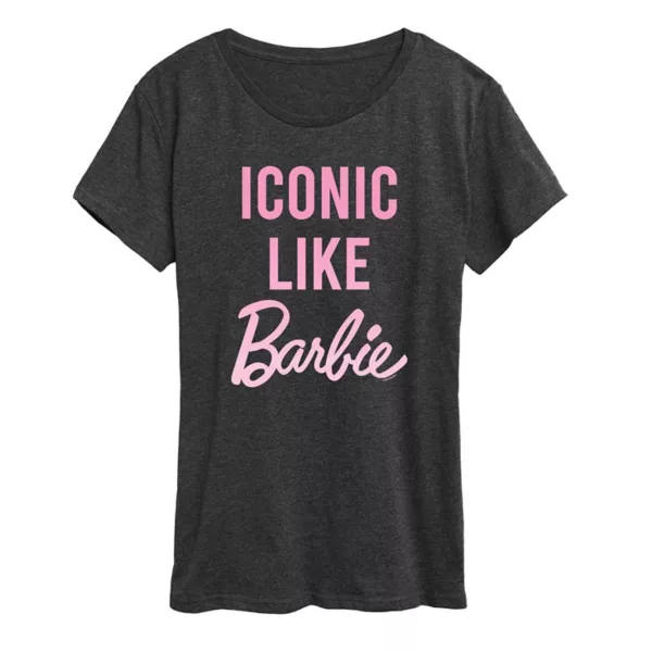 

Женская футболка с принтом Iconic Barbie, серый