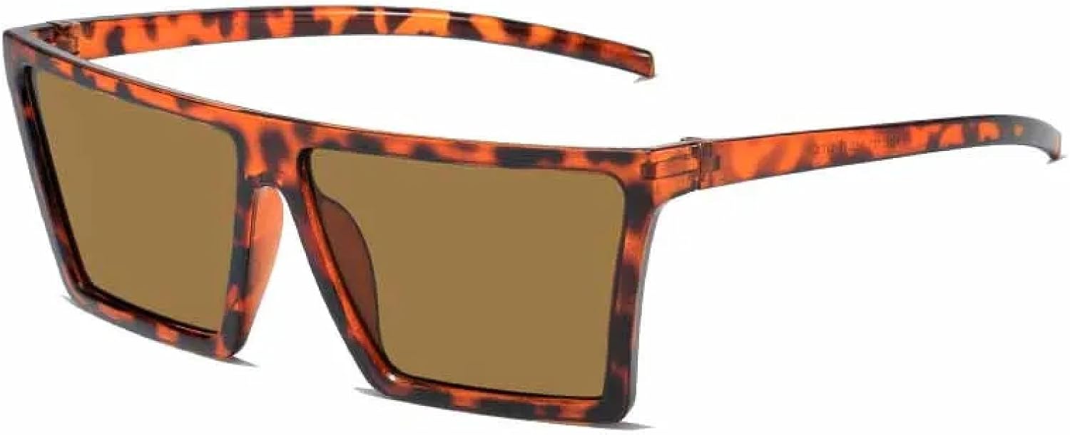 

Винтажные большие солнцезащитные очки с интегрированными линзами для женщин, роскошные солнцезащитные очки для отдыха на природе и на пляже, защита от УФ-излучения UV400 TKKTLLT, Leopard Brown