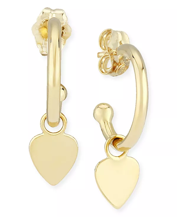 

Серьги-Кольца в форме сердца из 14-каратного золота Macy'S, gold