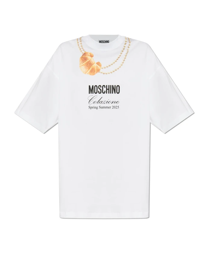 

Платье с принтом Moschino, белый