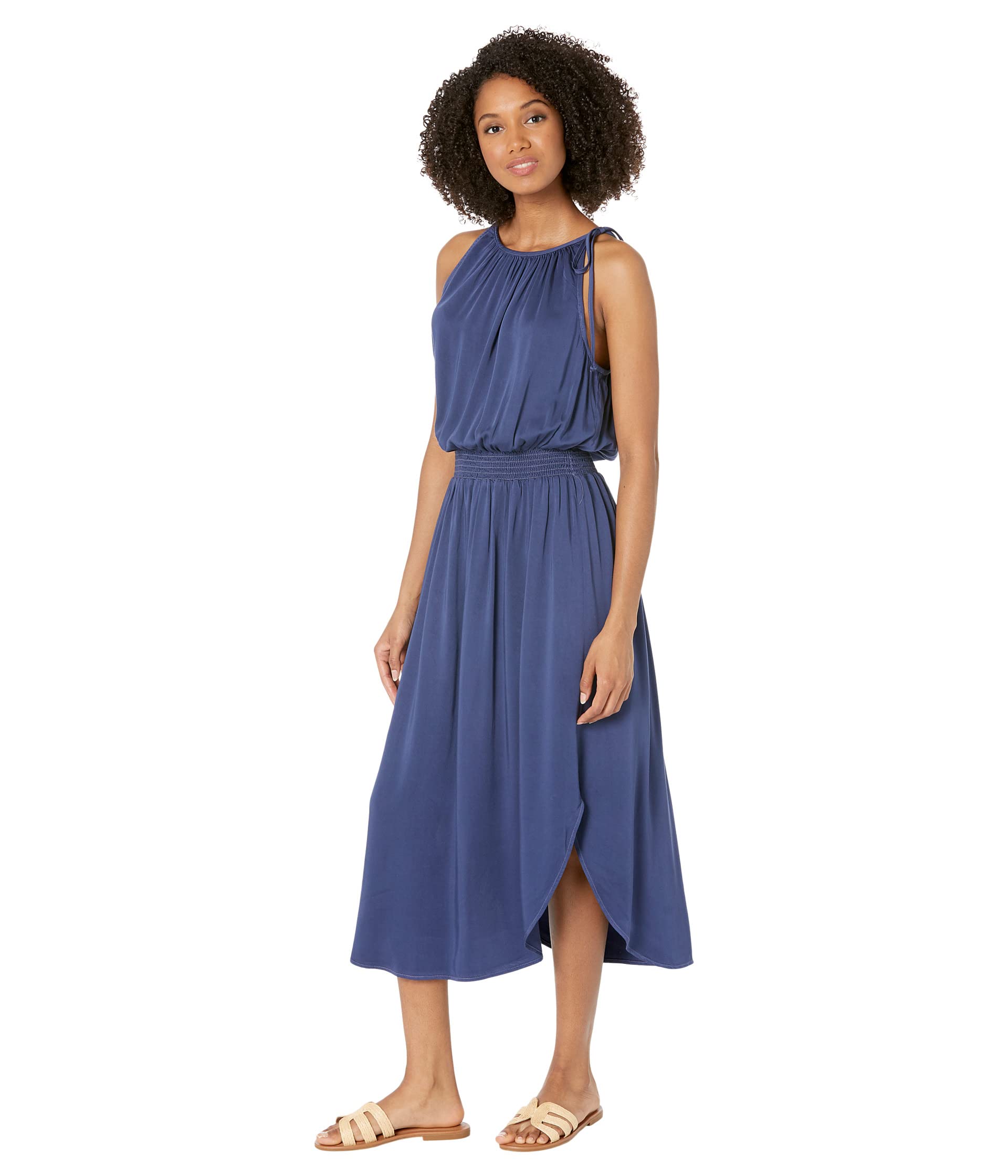

Платье bella dahl Sleeveless Smocked Waist Midi Dress, Marine Blue