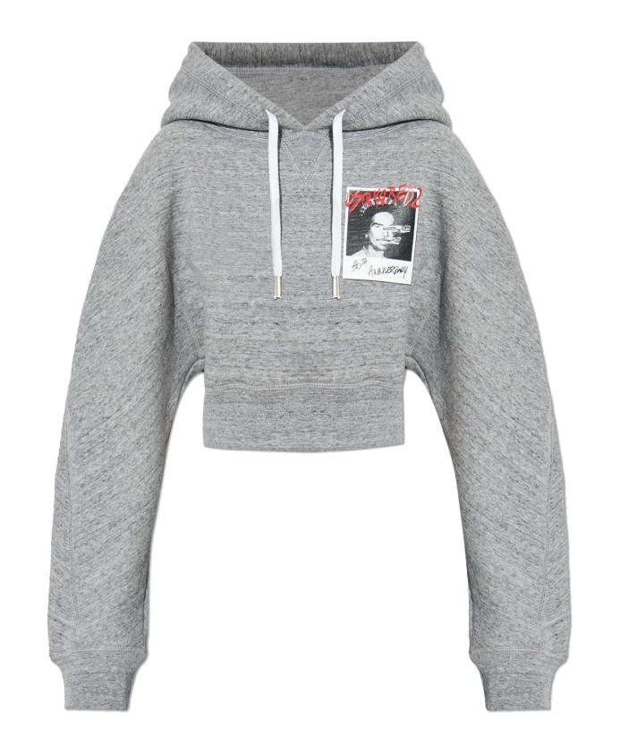 

Укороченная толстовка с логотипом Dsquared2, серый