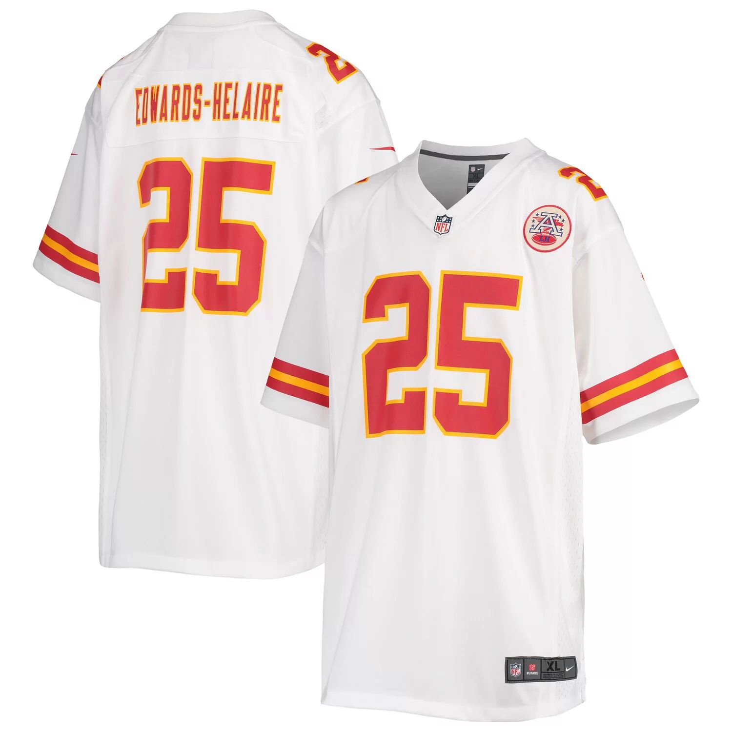 

Молодежная футболка Nike Clyde Edwards-Helaire White Kansas City Chiefs Game Nike