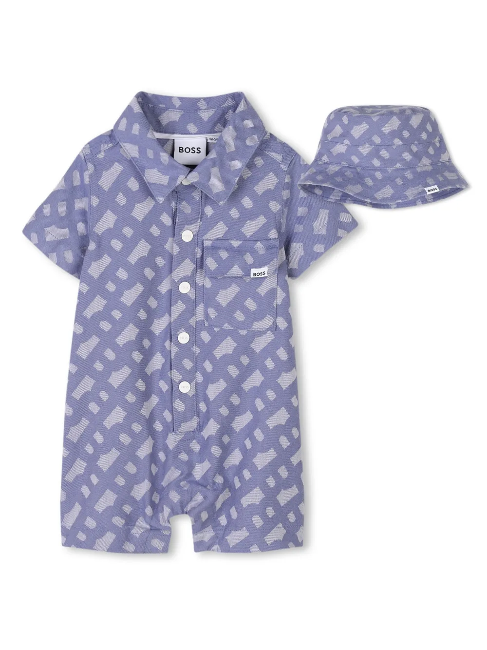

Ромпер с монограммой BOSS Kidswear, синий
