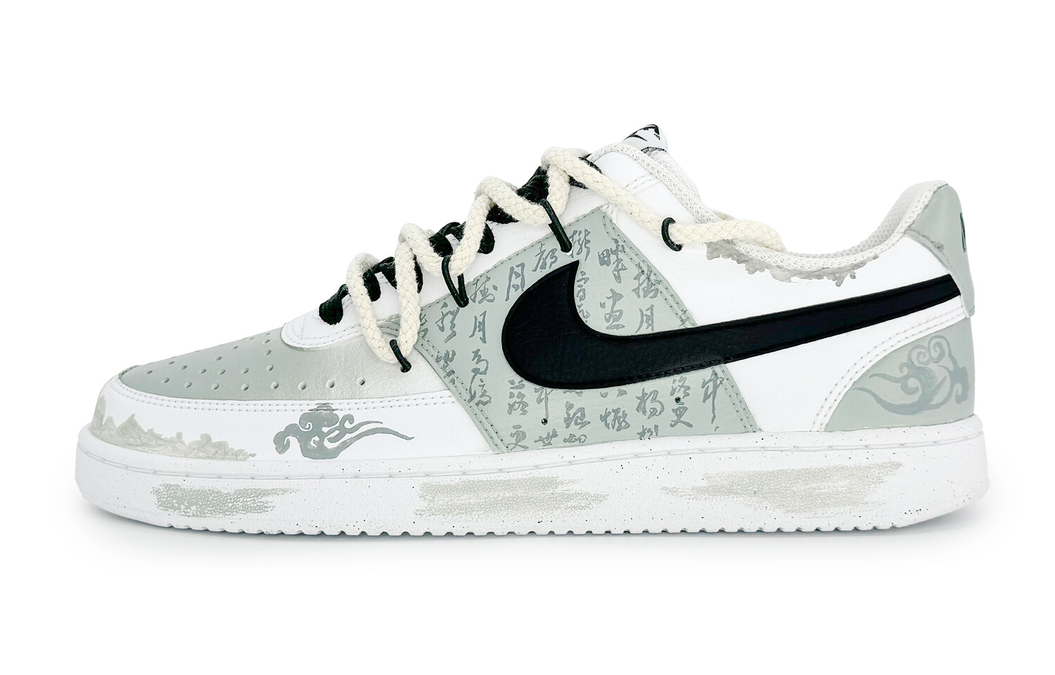 

Кроссовки Nike Court Vision 1 Skateboarding Shoes Men Low-top White, Blue, Black, светло-серый