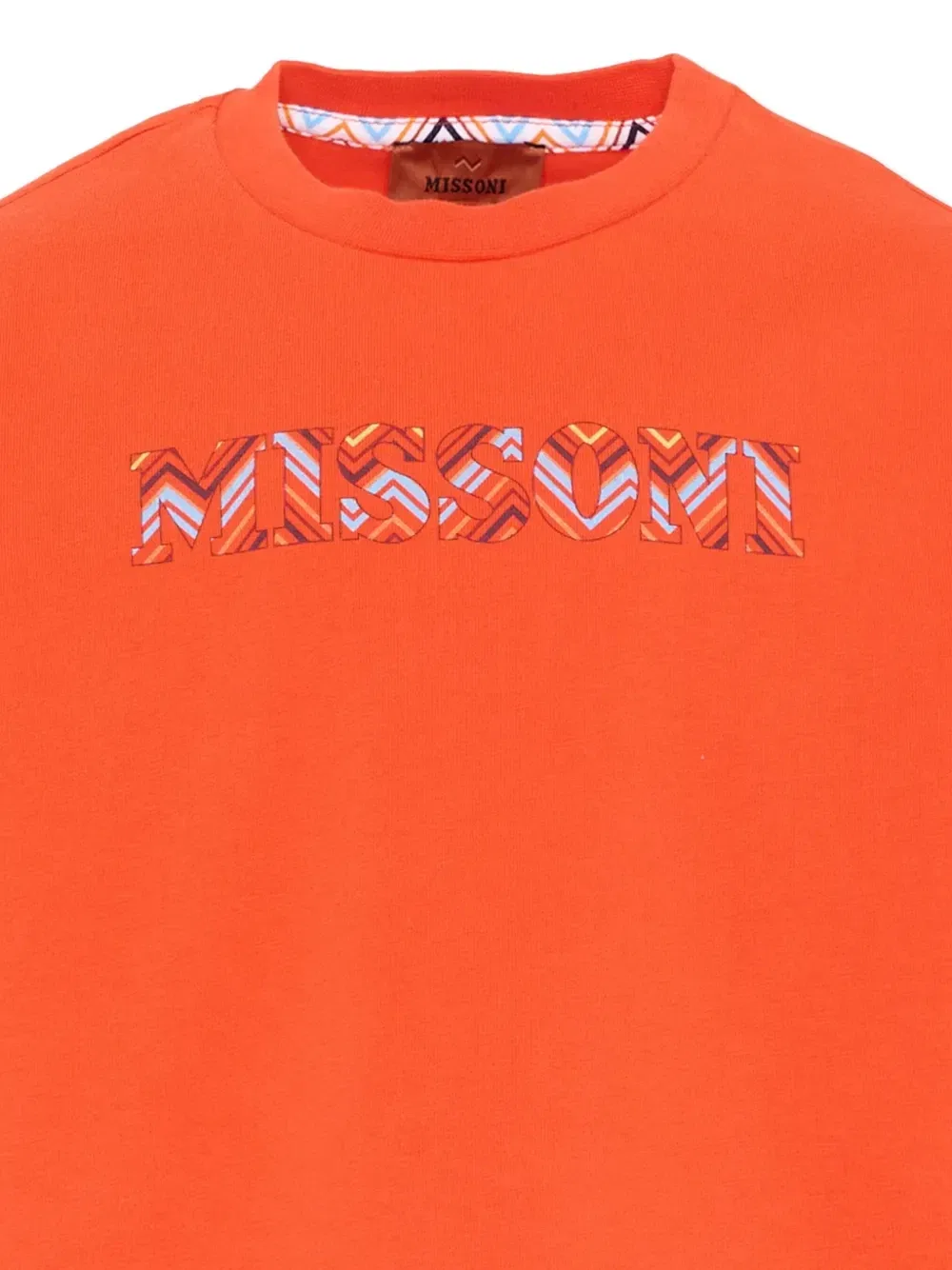 Футболка с логотипом-аппликацией и зигзагообразной отделкой Missoni Kids, оранжевый — фото 3