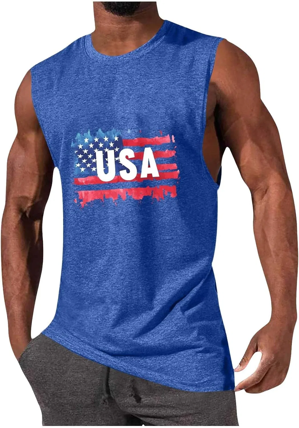 Generic Мужская майка «США 250 лет» (1776-2026), футболка с американским флагом, патриотическая одежда ко Дню независимости, синий