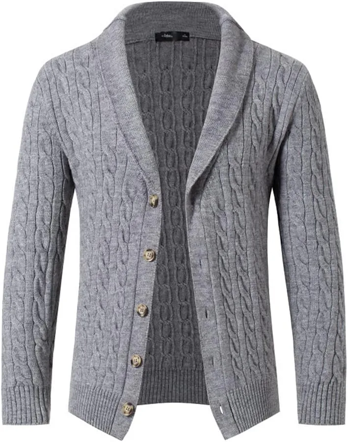 

Мужской кардиган с длинными рукавами, воротником-шалью и карманами JMKEY