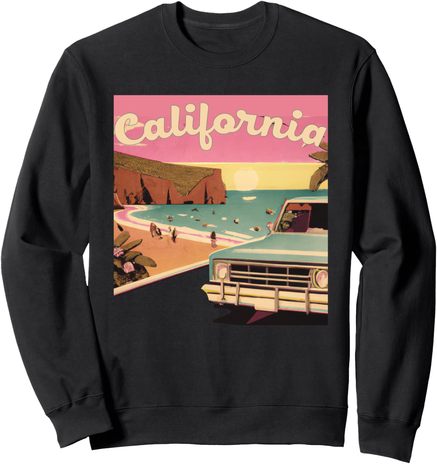

Ретро-стиль для пляжного отдыха в Калифорнии - толстовка CaliSurf California Retro Beach Accessories, черный