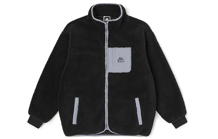 

Куртка унисекс, воротник-стойка, умеренный прямой крой Kappa, черный-990