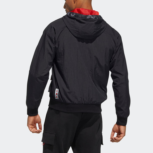 Куртка adidas Cny Lite Wvjk limited Casual Sports Woven Hooded Jacket Black, черный — фото 4
