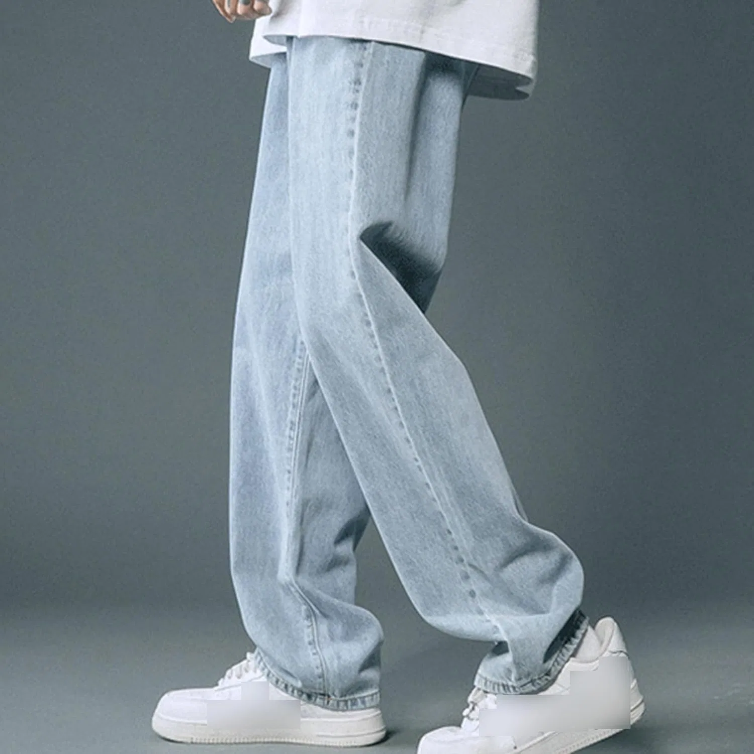 Джинсы свободные мужские Vintage, Wathet Blue — фото 3