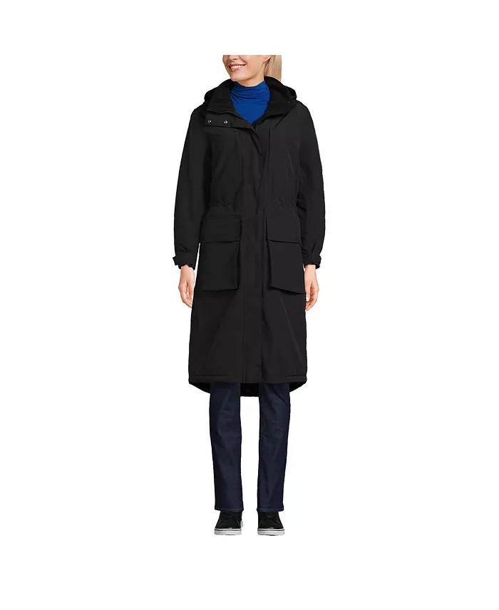 

Женское водонепроницаемое утепленное зимнее пальто Squall Maxi Lands' End, черный