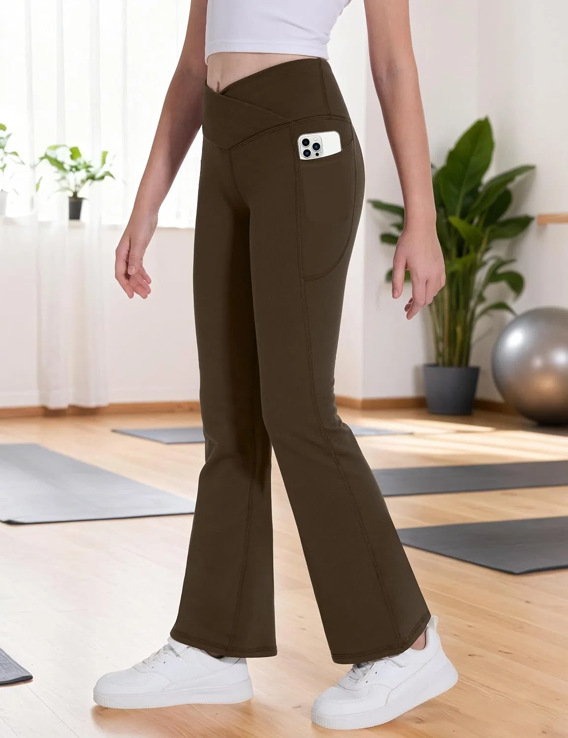 Детские спортивные леггинсы с карманами, Khaki