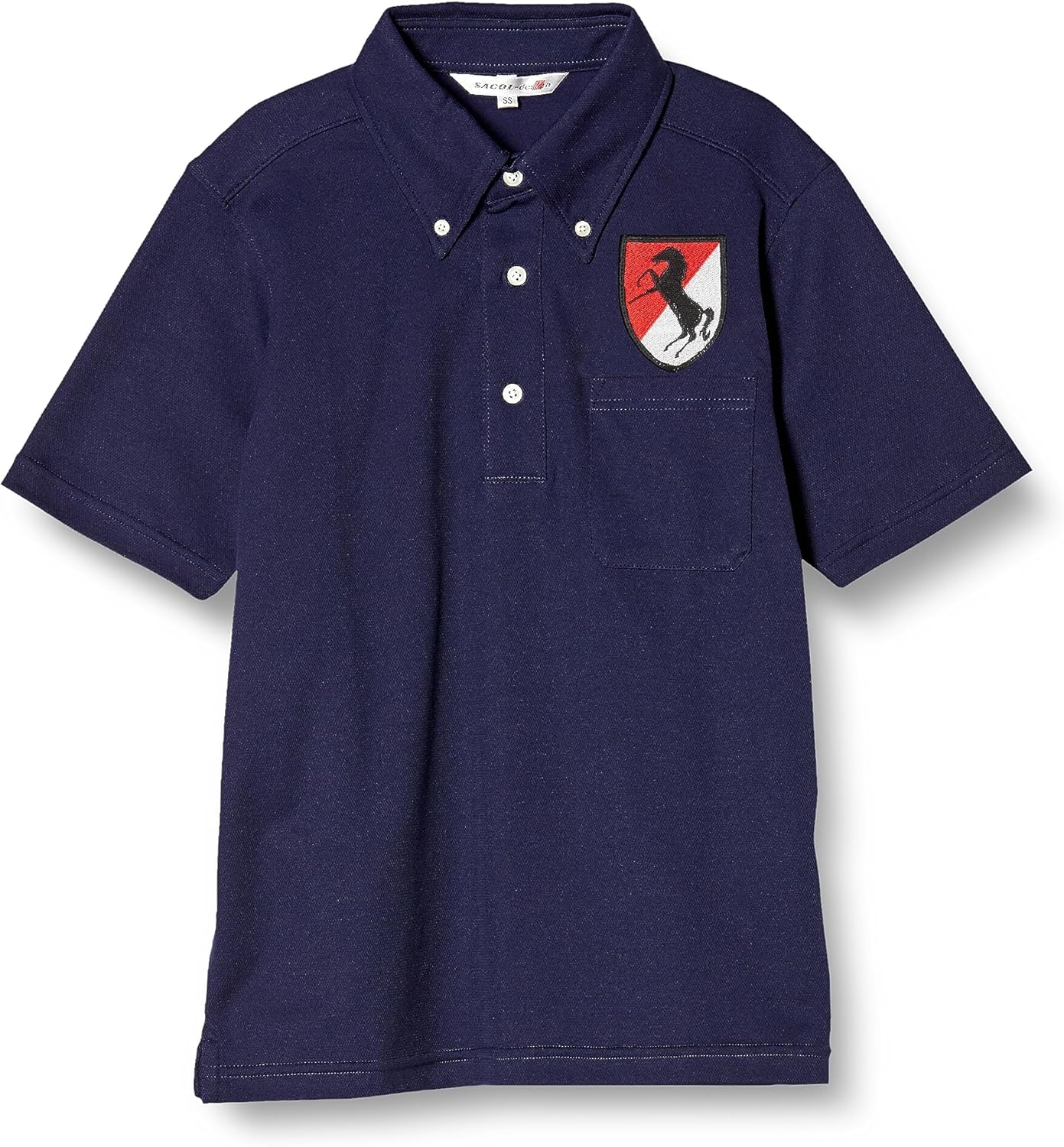 

Поло-рубашка с коротким рукавом и влагоотводящим эффектом, карманами и пуговицами, модель F-SD021123, с гербом армии США, темно-синяя F-Style