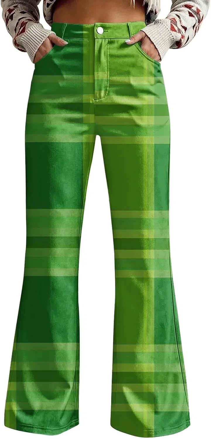 Джинсы клеш зеленые St Patricks Day