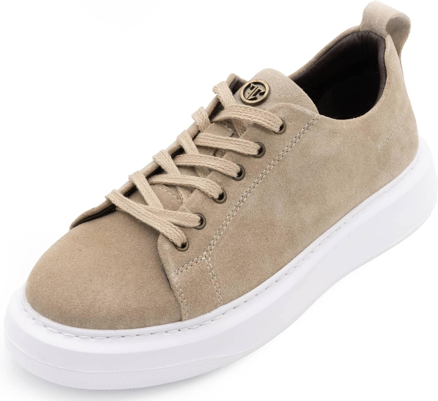 

Мужские повседневные кроссовки SOLL Luke, Кожаные обувь с массивной подошвой, бежевый